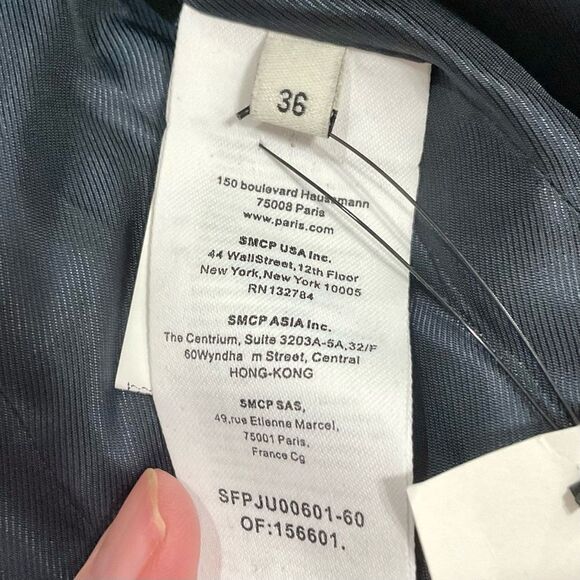 Sandro Noella Navy Tweed Blazer Sz 36 US Sz 4 Braid Trimmed Lined - Picture 7 of 13